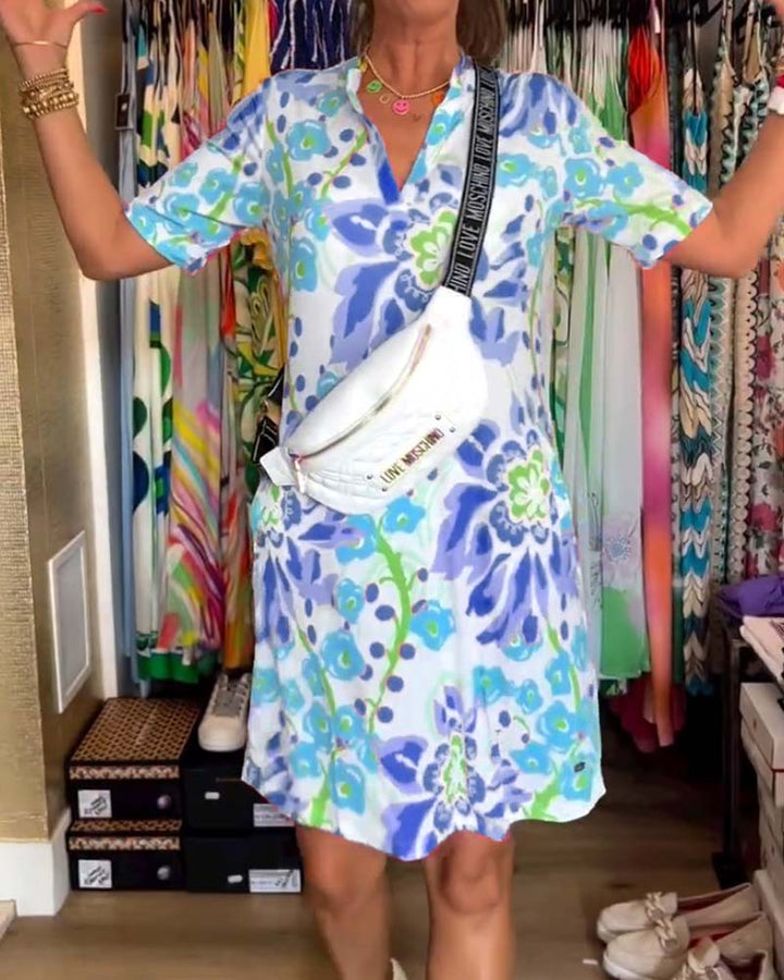 Federica™ - Kleid mit kurzen Ärmeln und floralem Druck