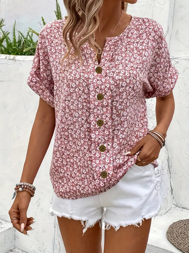Charis™ - Florale Button-Up Bluse