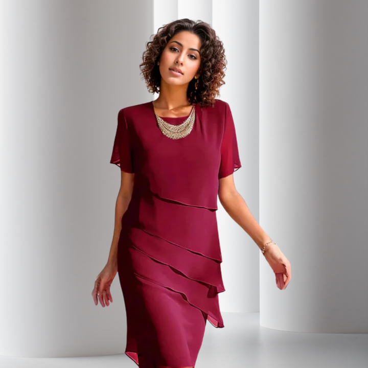 Elara™ - Geschichtetes Chiffonkleid