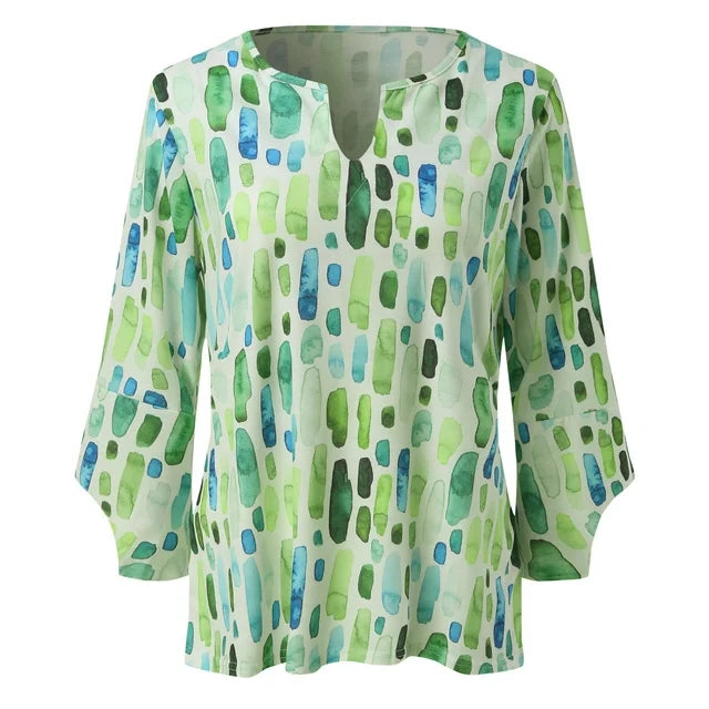 Julia™ - Geometrisch Bedruckte Lockere Bluse