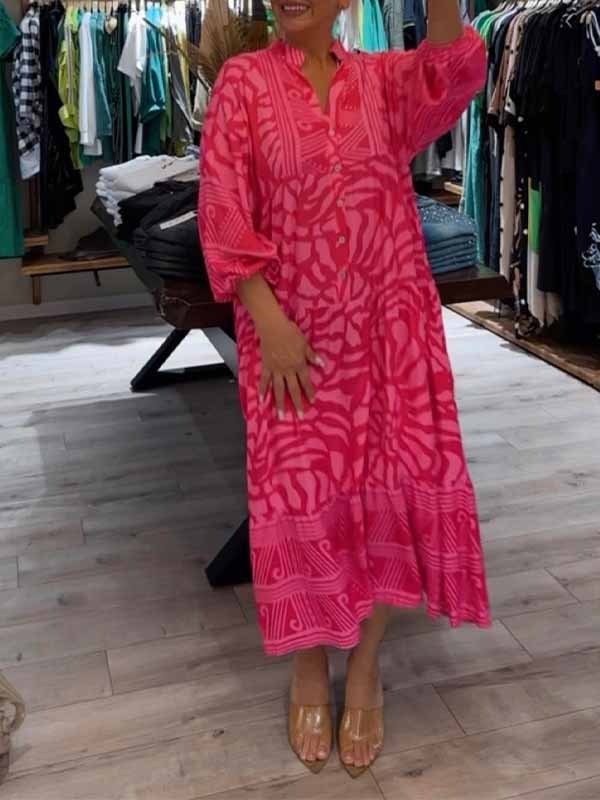 Mira | V-Ausschnitt Gedrucktes Kleid (Fast ausverkauft)