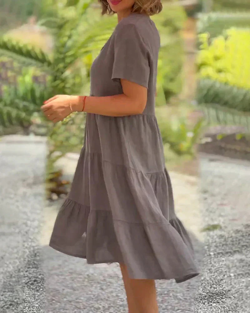 Zoey™ - Lässiges Sommer V-Ausschnitt Kleid