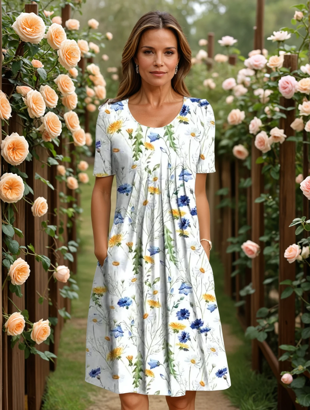 BROOKE – FLORAL GARDEN MIDI-KLEID