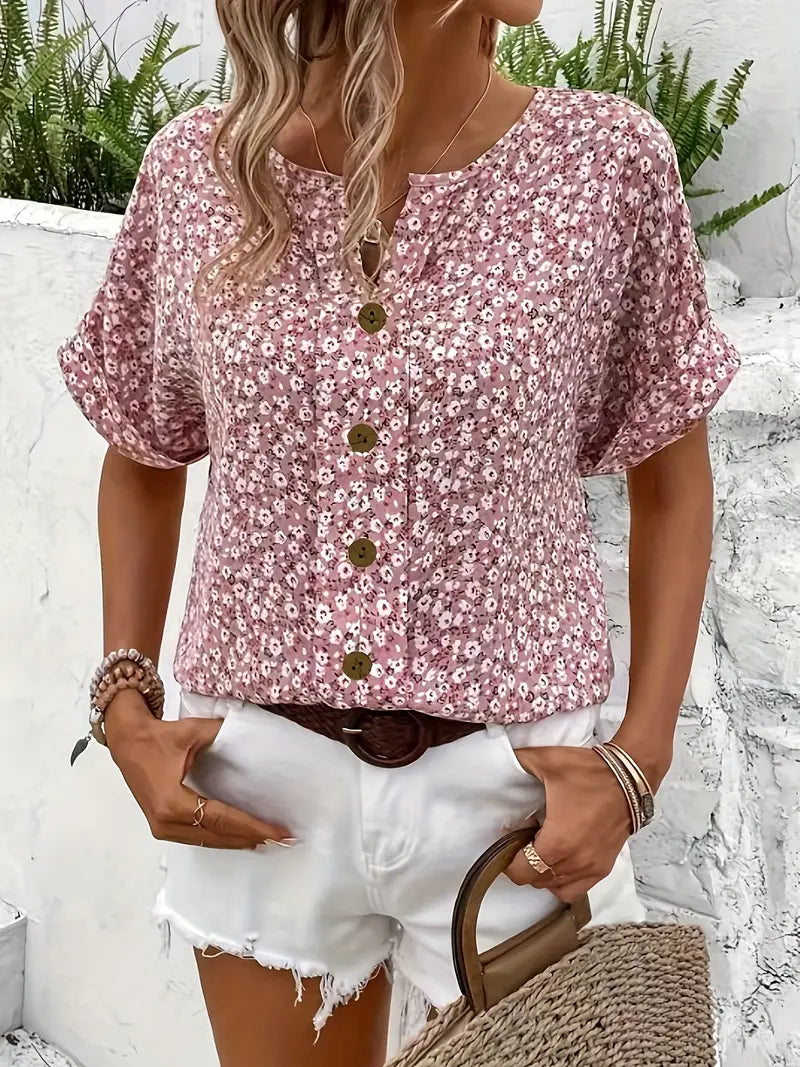 Charis™ - Florale Button-Up Bluse