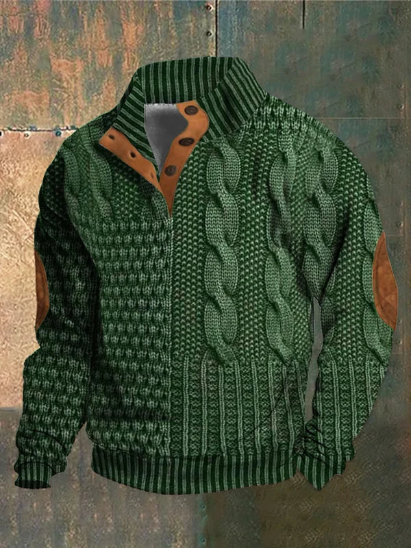 BASIL – GEMUSTERTER BEQUEMER STRICKPULLOVER