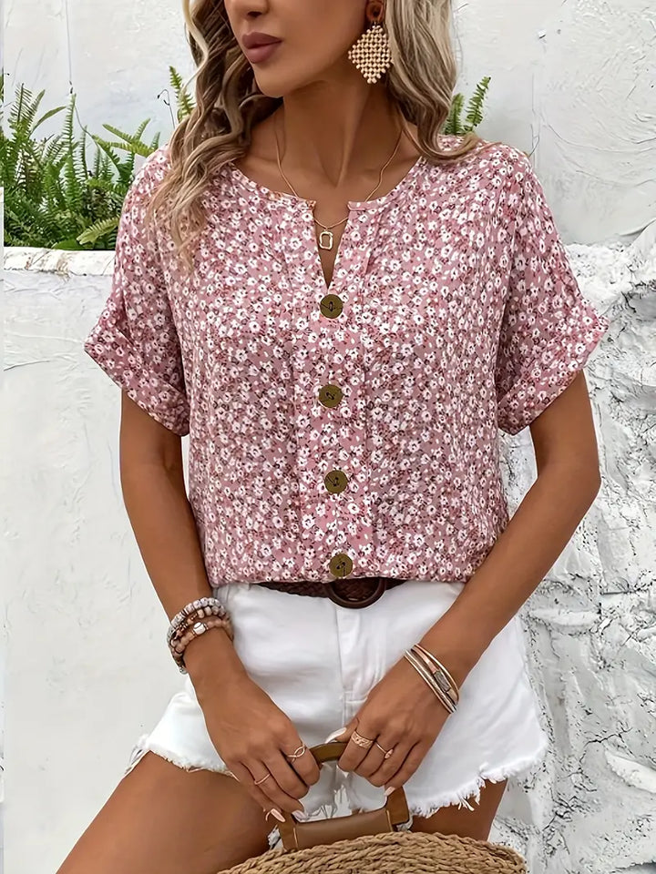 Charis™ - Florale Button-Up Bluse