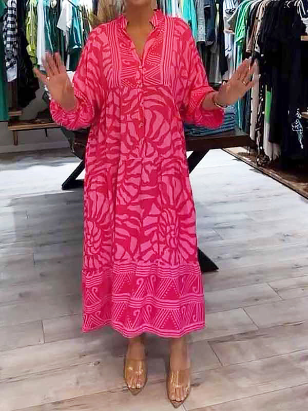 Mira | V-Ausschnitt Gedrucktes Kleid (Fast ausverkauft)