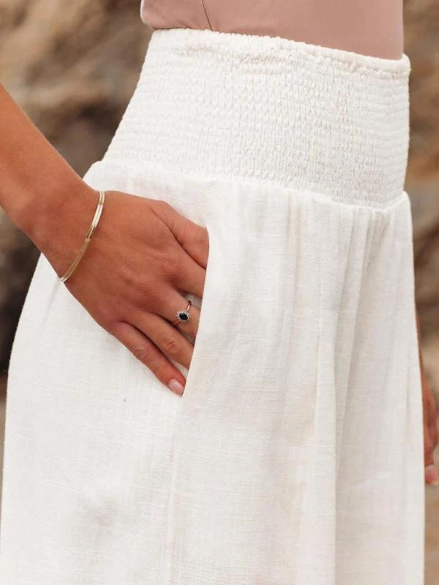 Lily Fließende Strandhose mit Weiten Beinen