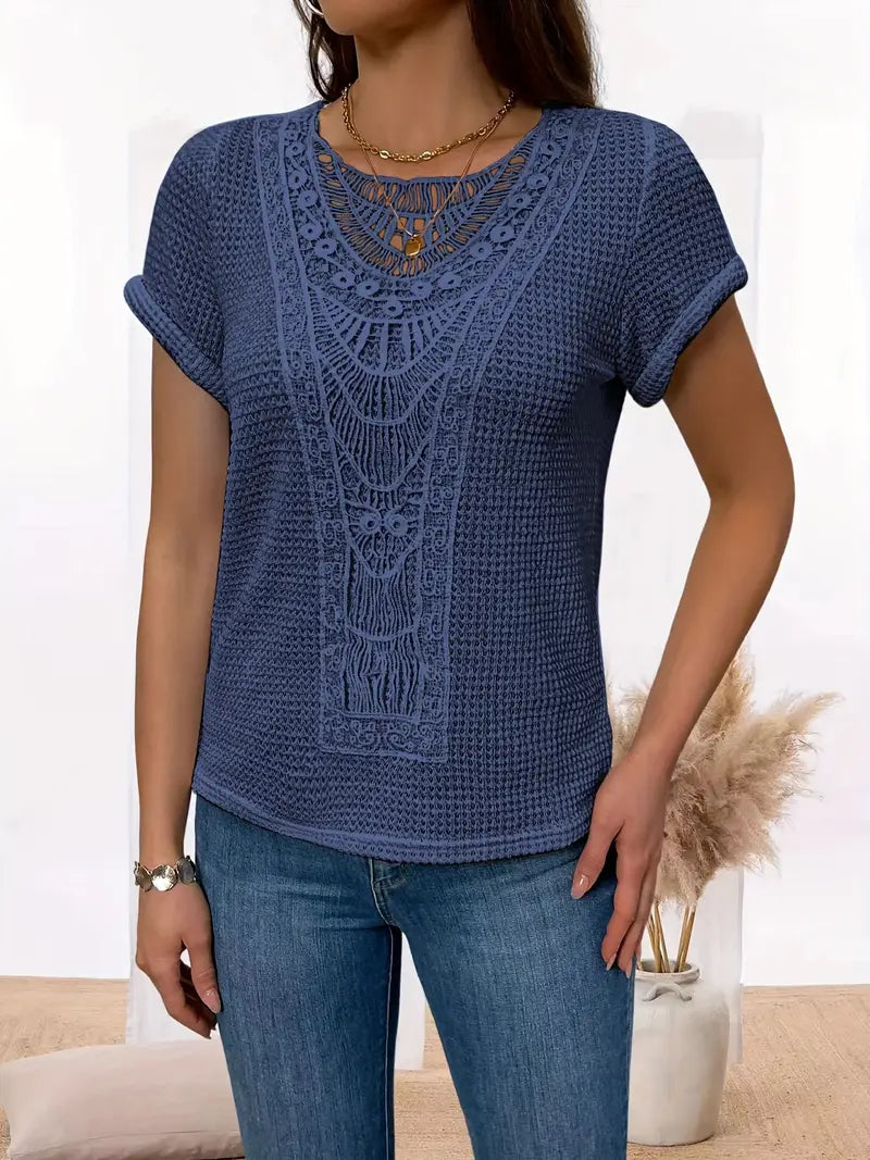 Megan™ - Schickes Shirt mit Rundhalsausschnitt aus Spitze