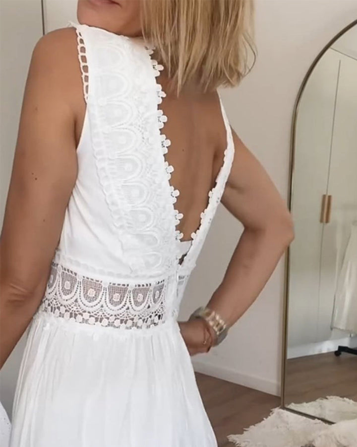 Alexa™ - Spitzen V-Ausschnitt Cami Kleid