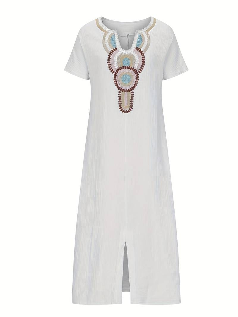 Demi™ - Boho Maxi Split Kleid mit Ausschnitt