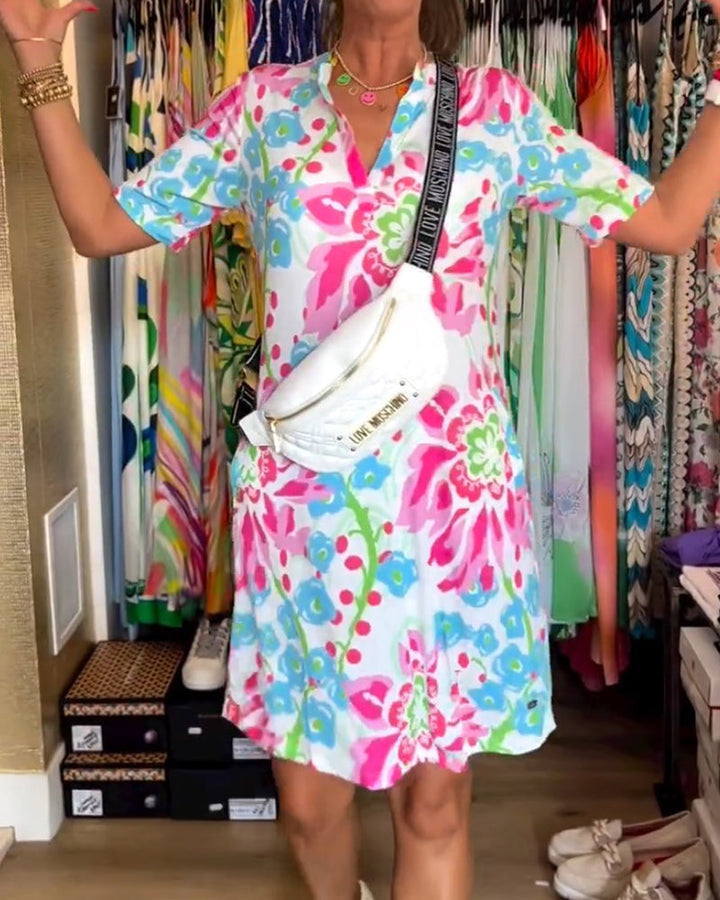 Federica™ - Kleid mit kurzen Ärmeln und floralem Druck