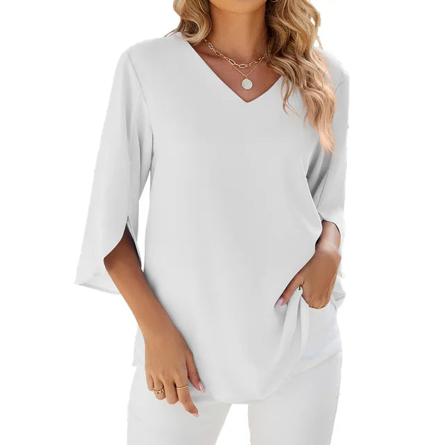 Belinda™ | V-Ausschnitt Bluse