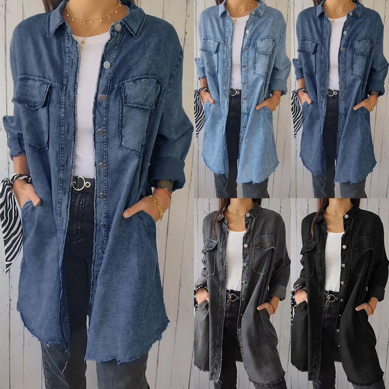 Deandra™ - Oversized Denim-Hemd