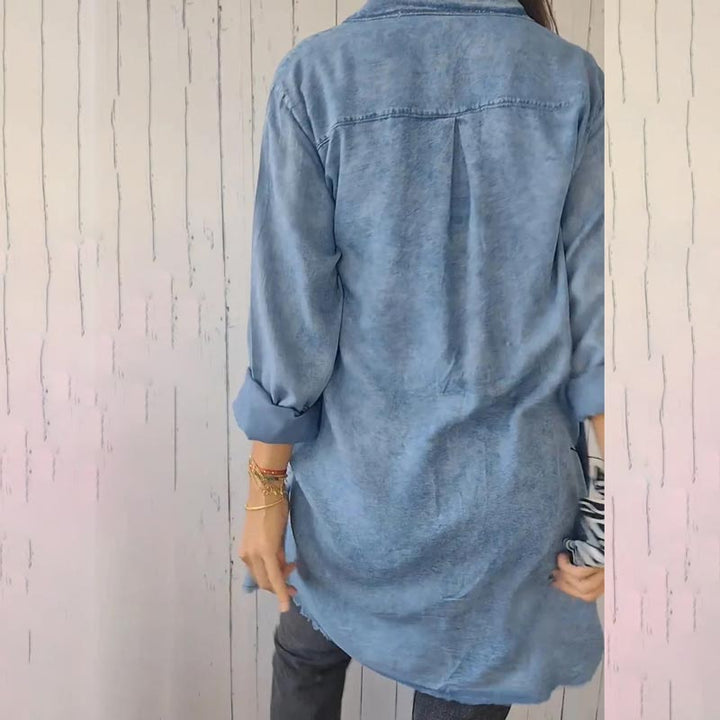 Deandra™ - Oversized Denim-Hemd